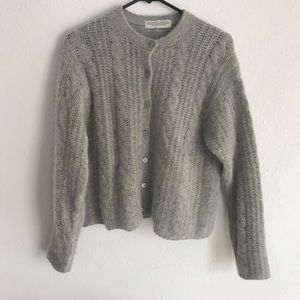 Valerie Stevens Dove Grey Lambswool & Angora Cardigan